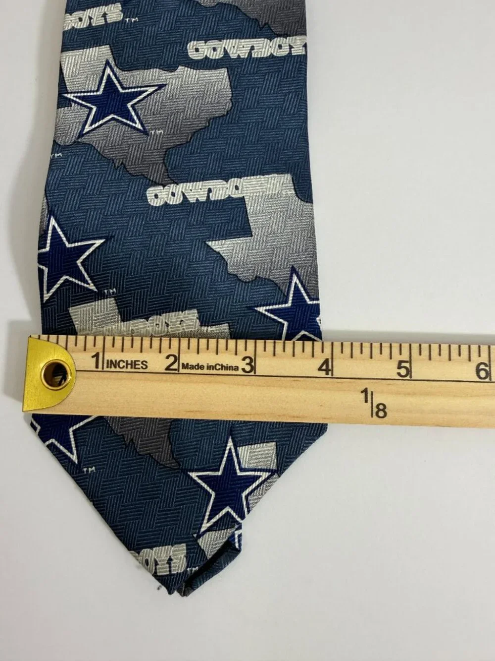 Vintage Dallas Cowboys Tie Team NFL Silk Made In USA Texas Star Logo Navy Blue